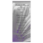Purple Floral Highlights Wedding Program rack cards
