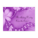 Purple Floral Jewel, Birthday Party postcards