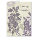 Purple Floral Mum  Wedding Day Thank You Card