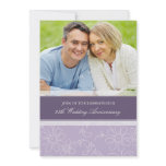 Purple Floral Photo 25th Anniversary Invitation