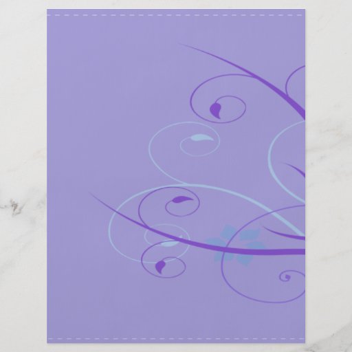 purple floral swirl personalised flyer