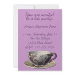 Purple Floral Tea Party Invitation