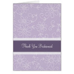 Purple Floral Thank You Bridesmaid Card