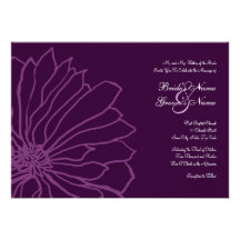 Purple Floral Wedding Invitation