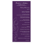Purple Floral Wedding Program rack cards