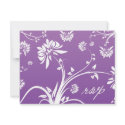Purple Floral Wedding RSVP card invitations
