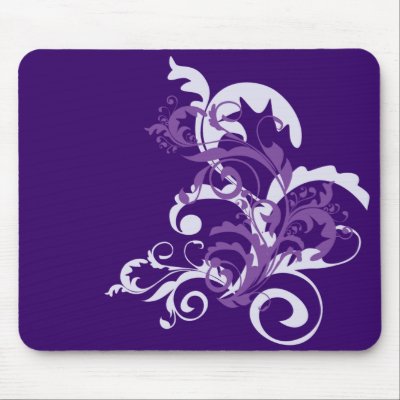 Purple Flourish Mousepad by myhmdesigns