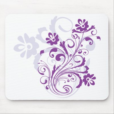 Purple Flourish Mousepad by myhmdesigns