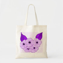 Purple Flower Digital Painting Bag