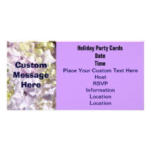 Purple  Flower Invitation Cards Hydrangea Floral Customized Photo Card