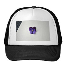 Purple flower on white background mesh hat