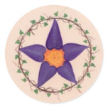 Purple Flower Pentagram stickers