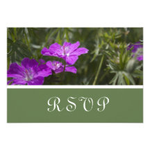 Purple flower RSVP cards.