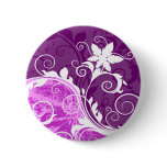 Purple Flower Silhouette Button
