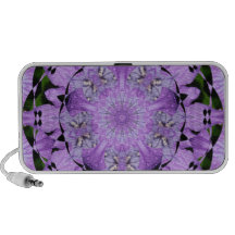 Purple Flower with Dewdrops Travelling Speakers