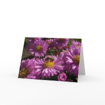 Purple Flowers and Bee Card