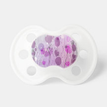 Purple Flowers Baby Pacifier
