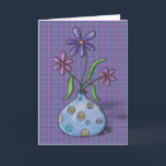 'Purple Flowers' Birthday Card