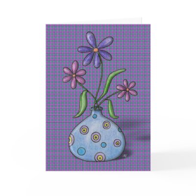 'Purple Flowers' Birthday Card by Articyn