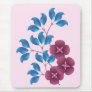 Purple Flowers & Blue Leaves Mousepad