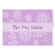 Purple Flowers Niece Thank You Flower Girl Card