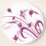 Purple Flowers on White Coasters
