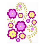 Purple flowers post cards