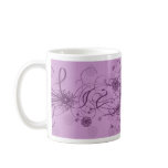 Purple Flowers Swirls Mug