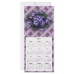 Purple Flowers Telephone and Calender card rack cards