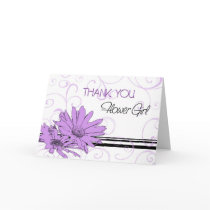 Purple Flowers Thank You Flower Girl Card