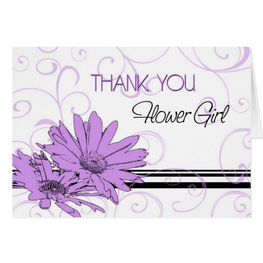 Purple Flowers Thank You Flower Girl Card | Zazzle