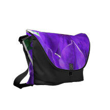 Purple Flowers theme messenger bag