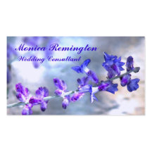 Purple Flowers Wedding Consultant Business Card Template