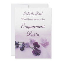 Purple Flowers Wedding - Engagement Invitation