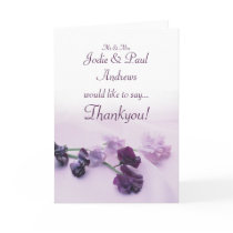 Purple Flowers Wedding - Engagement Thankyou Cards