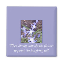 Purple flowers welcome Spring magnets