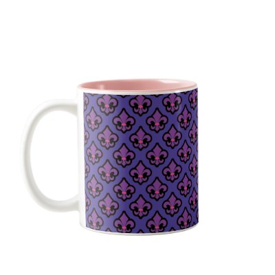 Purple Fluer de Lis Cup Mug by JuJuGarden