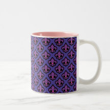 Purple Fluer de Lis Cup Mug