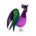 Purple Folk Art Rooster t-shirts