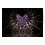 Purple Fractal Heart Card
