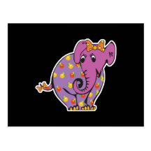 purple fruity elephant post cards