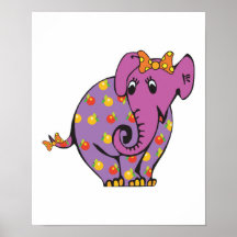 purple fruity elephant posters