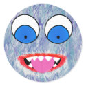 Purple Fuzz Monster Stickers