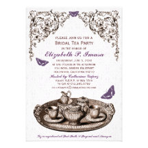 Purple Garden Bridal Tea Party Invitations Personalized Invitation