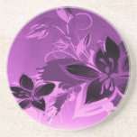 Purple Garden Flowers Drink Coaster