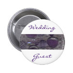 Purple Gems Wedding Guest Badge Pinback Button