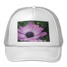 Purple Gerbera Daisy Flower Waterdrops Hat