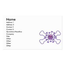 purple germy germ and crossbones design business cards