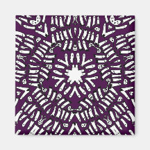 Purple Ghost Mosaic Burst Fridge Magnets