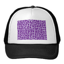 Purple giraffe pattern mosaic trucker hats